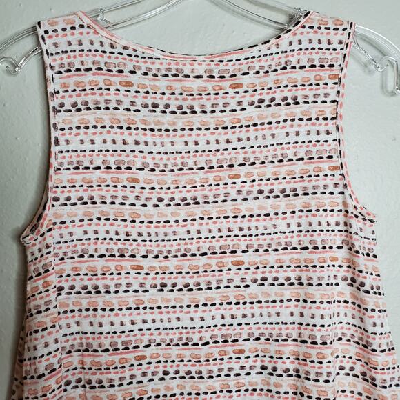 Artisan NY 100% Linen Patterned Tank Top Size S Earthy Neutral Sleeveless Boho - Picture 7 of 10